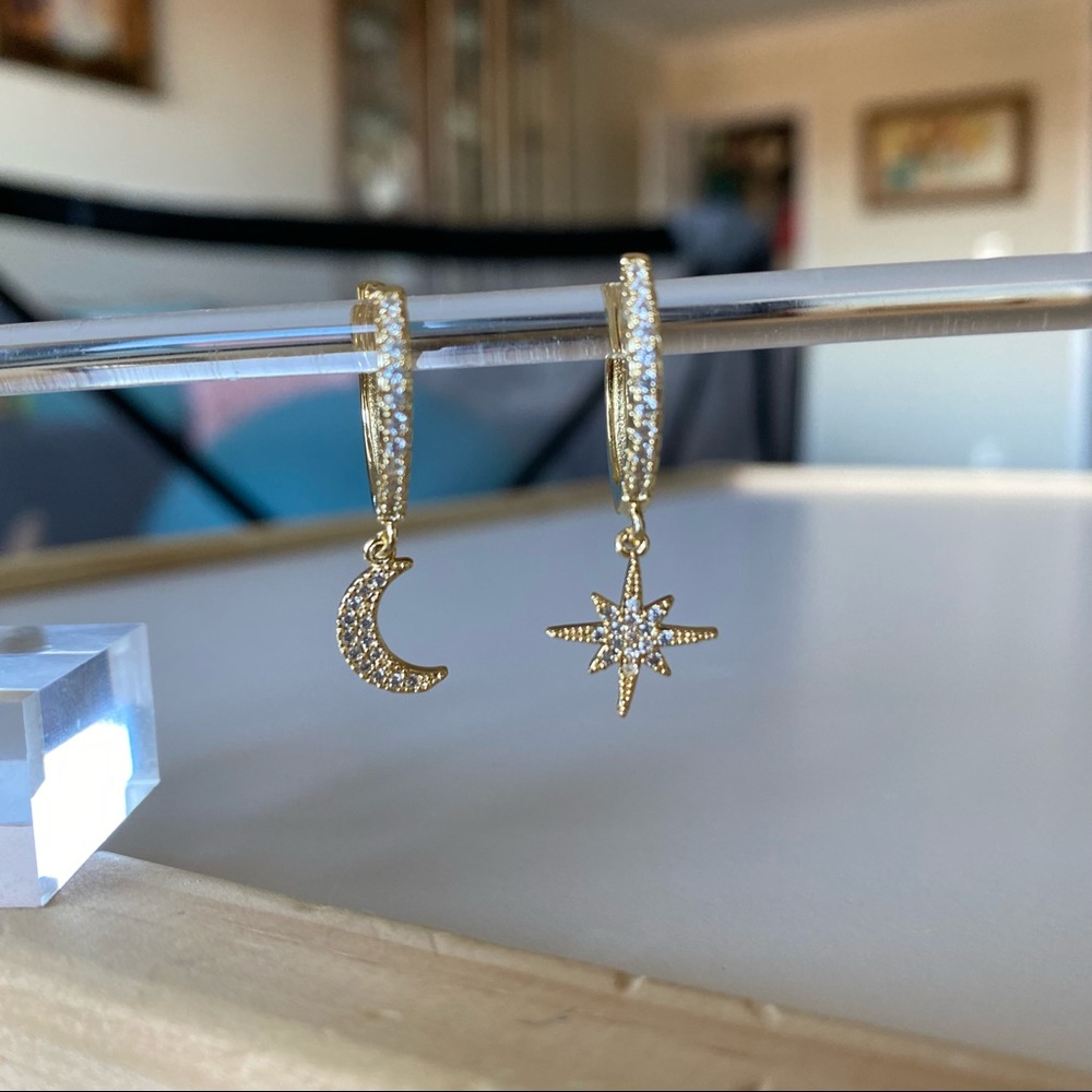 North Star & Moon Earrings